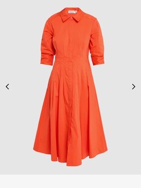 Shirt Collar Midi Dress in Bright Orange - SIMKHAI